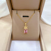 Women's Titanium Steel And Copper Necklace With Geometric Design And Diamond Microinlay