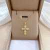 Women's Titanium Steel And Copper Necklace With Geometric Design And Diamond Microinlay