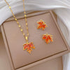 Women's Titanium Steel And Copper Necklace With Geometric Pattern And Electroplating Design