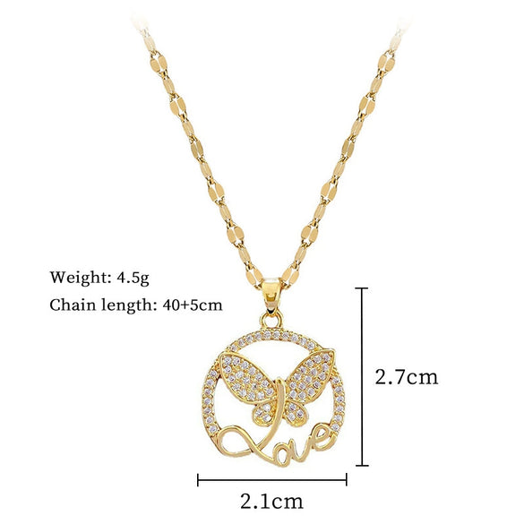 Women's Titanium Steel And Copper Necklace With Geometric Pattern And Electroplating Treatment