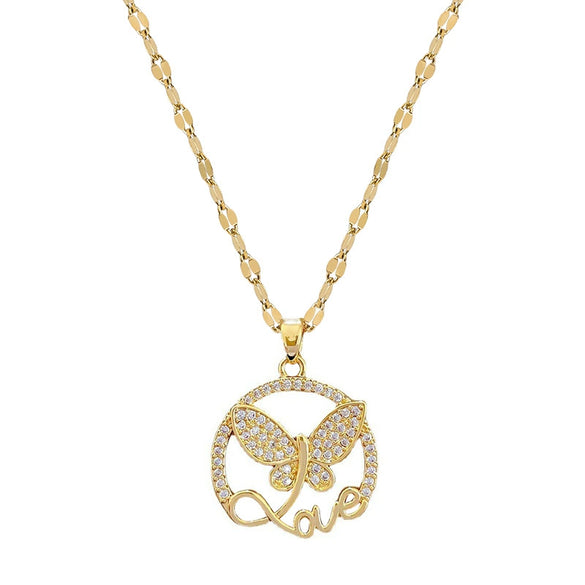 Women's Titanium Steel And Copper Necklace With Geometric Pattern And Electroplating Treatment