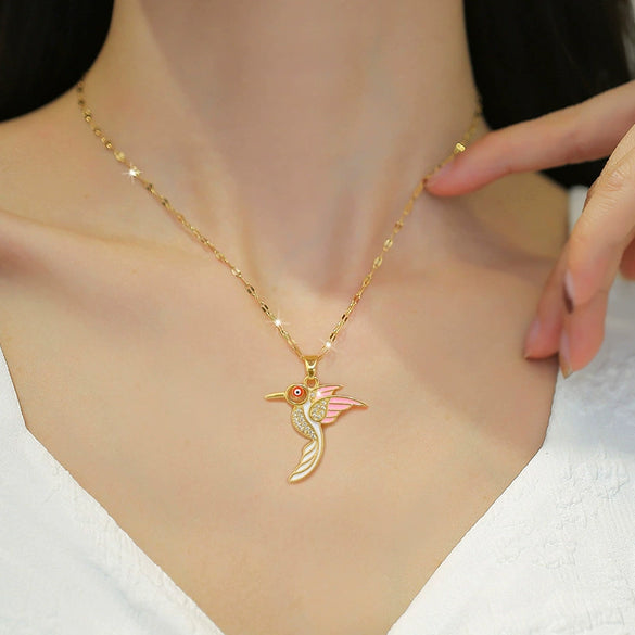 Women's Titanium Steel And Copper Necklace With Geometric Pattern And Electroplating Treatment