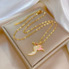 Women's Titanium Steel And Copper Necklace With Geometric Pattern And Electroplating Treatment