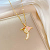 Women's Titanium Steel And Copper Necklace With Geometric Pattern And Electroplating Treatment