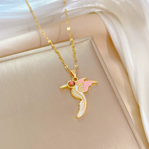 Women's Titanium Steel And Copper Necklace With Geometric Pattern And Electroplating Treatment
