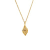 Women's Titanium Steel And Copper Necklace With Goldplated Leaves Pendant Niche Design Fashionable And Allmatch