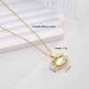 Women's Titanium Steel And Copper Necklace With 18K Gold Plated Ktm Cat Cartoon Pendant And Mixed Gemstone Inlay Electroplated O Chain Style