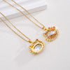 Women's Titanium Steel And Copper Necklace With 18K Gold Plated Ktm Cat Cartoon Pendant And Mixed Gemstone Inlay Electroplated O Chain Style