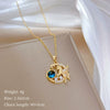 Women's Titanium Steel And Copper Necklace With Planet Starry Sky Geometric Pattern And Diamond Microinlay Design