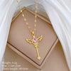 Women's Titanium Steel And Copper Necklace With Planet Starry Sky Geometric Pattern And Diamond Microinlay Design