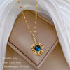 Women's Titanium Steel And Copper Necklace With Planet Starry Sky Geometric Pattern And Diamond Microinlay Design