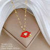 Women's Titanium Steel And Copper Necklace With Planet Starry Sky Geometric Pattern And Diamond Microinlay Design