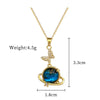 Women's Titanium Steel And Copper Necklace With Planet Starry Sky Geometric Pattern And Diamond Microinlay Design