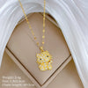 Women's Titanium Steel And Copper Necklace With Planet Starry Sky Geometric Pattern And Diamond Microinlay Design