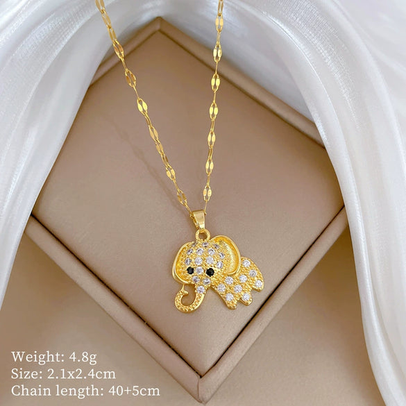 Women's Titanium Steel And Copper Necklace With Planet Starry Sky Geometric Pattern And Diamond Microinlay Design