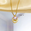 Women's Titanium Steel And Copper O Word Chain Necklace With Electroplating Simple Style Pendant Jewelry