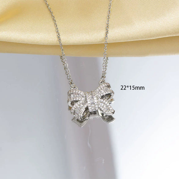 Women's Titanium Steel And Copper O Word Chain Necklace With Electroplating Simple Style Pendant Jewelry