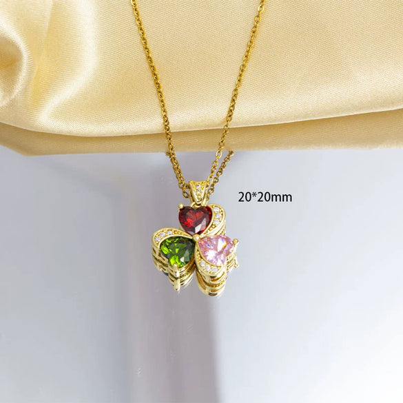 Women's Titanium Steel And Copper O Word Chain Necklace With Electroplating Simple Style Pendant Jewelry