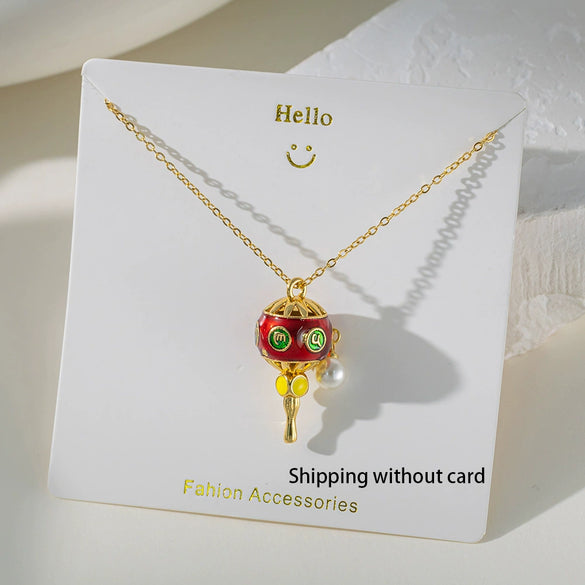 Women's Titanium Steel And Copper Pendant Necklace With Animal Zodiac Heart Shape Geometric Dripping Oil Design O Word Chain