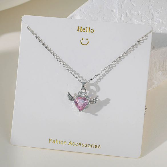 Women's Titanium Steel And Copper Pendant Necklace With Animal Zodiac Heart Shape Geometric Dripping Oil Design O Word Chain