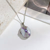 Women's Titanium Steel And Copper Photo Box Necklace With Oval Oil Drop Shape Cross Chain Real Gold Plated Enhanced Color Retention Sweet And Geometric Style