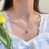Women's Titanium Steel And Copper Ship Rudder Pendant Necklace With Electroplating Treatment