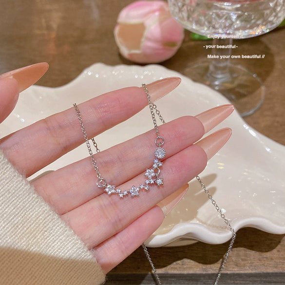 Women's Titanium Steel And Copper Star Shape Geometric Style Cross Chain Necklace With Electroplating