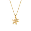 Women's Titanium Steel And Copper Starfish Pendant Necklace With Natural Style And 18K Gold Plated Electroplating Treatment