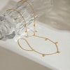 Women's Titanium Steel And 18K Gold Geometric Style Finger Chain Anklet