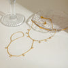 Women's Titanium Steel And 18K Gold Geometric Style Finger Chain Anklet