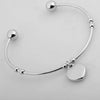 Women's Titanium Steel And Leather Cord Heart Shape Pendant Bracelet With Geometric Pattern And Electroplating