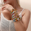 Women's Titanium Steel And Stainless Steel Electroplated Bracelet With Shell Flower Conch Design