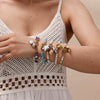 Women's Titanium Steel And Stainless Steel Electroplated Bracelet With Shell Flower Conch Design
