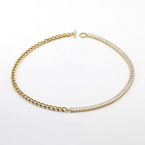Women's Titanium Steel And Stainless Steel Electroplated Ochain Necklace Jewelry