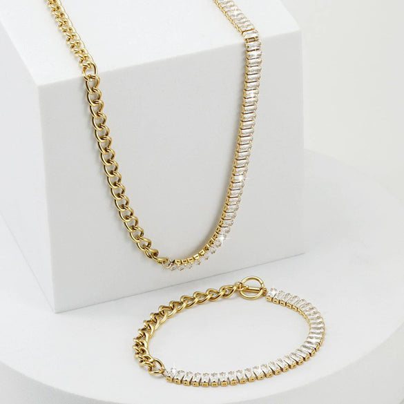 Women's Titanium Steel And Stainless Steel Electroplated Ochain Necklace Jewelry