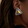 Women's Titanium Steel And Stainless Steel Geometric Earrings With Vacuum Plating And Electroplating