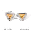 Women's Titanium Steel And Stainless Steel Geometric Heart Flower Drop Shape Star Ins Style Gold And Silver Twocolor 18K Gold Plated Vacuum Electroplated Earrings