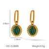 Women's Titanium Steel And Stainless Steel Geometric Heart Flower Drop Shape Star Ins Style Gold And Silver Twocolor 18K Gold Plated Vacuum Electroplated Earrings