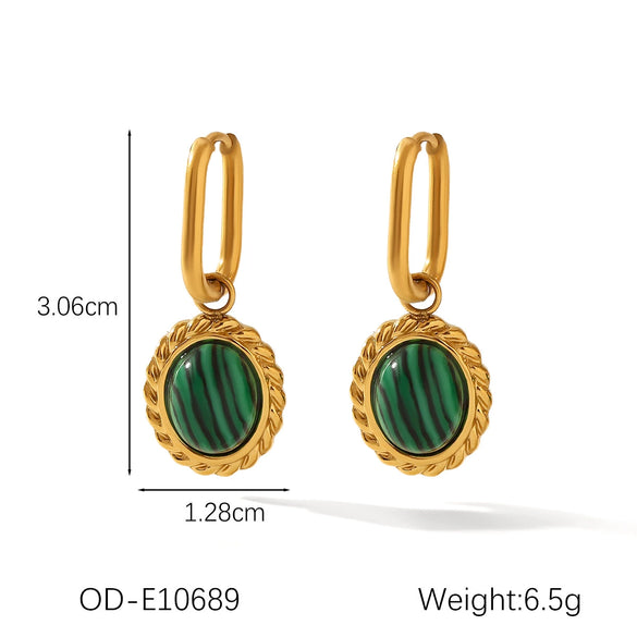 Women's Titanium Steel And Stainless Steel Geometric Heart Flower Drop Shape Star Ins Style Gold And Silver Twocolor 18K Gold Plated Vacuum Electroplated Earrings
