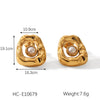 Women's Titanium Steel And Stainless Steel Geometric Heart Flower Drop Shape Star Ins Style Gold And Silver Twocolor 18K Gold Plated Vacuum Electroplated Earrings