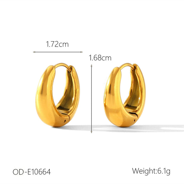 Women's Titanium Steel And Stainless Steel Geometric Heart Flower Drop Shape Star Ins Style Gold And Silver Twocolor 18K Gold Plated Vacuum Electroplated Earrings