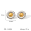 Women's Titanium Steel And Stainless Steel Geometric Heart Flower Drop Shape Star Ins Style Gold And Silver Twocolor 18K Gold Plated Vacuum Electroplated Earrings