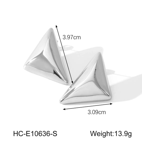 Women's Titanium Steel And Stainless Steel Geometric Heart Flower Drop Shape Star Ins Style Gold And Silver Twocolor 18K Gold Plated Vacuum Electroplated Earrings