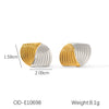 Women's Titanium Steel And Stainless Steel Geometric Heart Flower Drop Shape Star Ins Style Gold And Silver Twocolor 18K Gold Plated Vacuum Electroplated Earrings