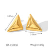 Women's Titanium Steel And Stainless Steel Geometric Heart Flower Drop Shape Star Ins Style Gold And Silver Twocolor 18K Gold Plated Vacuum Electroplated Earrings