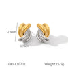 Women's Titanium Steel And Stainless Steel Geometric Heart Flower Drop Shape Star Ins Style Gold And Silver Twocolor 18K Gold Plated Vacuum Electroplated Earrings