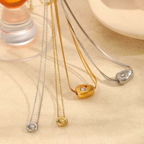 Women's Titanium Steel And Stainless Steel Geometric Irregular Diamond Light Luxury Niche Clavicle Necklace