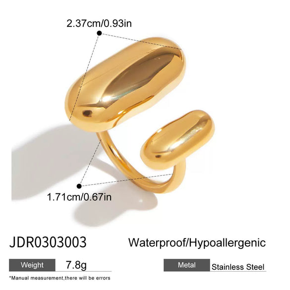 Women's Titanium Steel And Stainless Steel Geometric Jewelry Electroplated Earrings And Ring