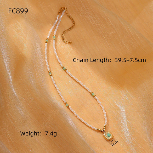 Women's Titanium Steel And Stainless Steel Geometric Pattern Electroplated Sunflower Red Stone Pendant Necklace