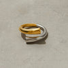 Women's Titanium Steel And Stainless Steel Geometric Ring With Electroplating And Color Matching Design
